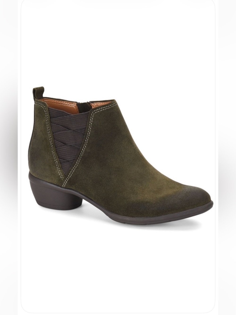 🛍️ NWT Comfortiva Olive Suede Memory Foam Booties